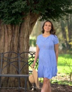 Seraphine Robe Grossesse Et Allaitement à Volants Imprimé Pois – Bleu -Seraphine 1128203630 426d8fffd5fffbf3250f70803b8c12595f8aec04063cd6a2debcc5ac4bfaad13 d 640