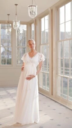 Seraphine Robe De Mariée De Grossesse Et D'allaitement En Mousseline De Soie Et Dentelle - Ivoire -Seraphine 1664268839 601f6c280e8db1130627532c342ba474d9838afe44c7032a6324e04107c6e606 d 640