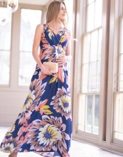 Seraphine Robe Longue Grossesse Et Allaitement à Fleurs Saisonnières -Seraphine 20210130 Luxe Zeta MultiFlrl 2100