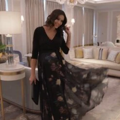 Seraphine Robe Longue Grossesse Jupe En Soie Imprimée - Noir/Multi -Seraphine 739742985 ce0f4cf54d32da3263b0c15a572c92b09b139aec458b548b7a36e199f14e4fdb d 640