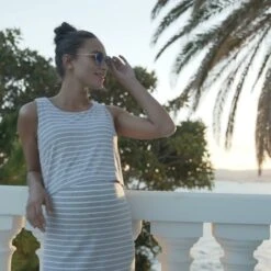 Seraphine Robe Midi Grossesse Et Allaitement Rayée- Gris/ Blanc -Seraphine 774750362 fd16c29b53a9fde0cc35d5a81bde178de367225dc59a7b95962d216f84588d55 d 640