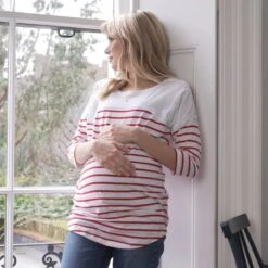 Seraphine Haut Grossesse Et Allaitement En Coton - Rouge/Blanc -Seraphine 855070384 04165fda3ad731577c4548387174bd93e307c38af526e3b18f2a02e90ab8d421 d 640