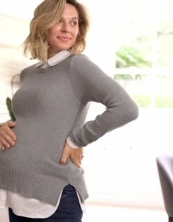 Seraphine Pull Chemise Grossesse Et Allaitement Détachable En Mélange De Coton – Gris -Seraphine 952038265 ec7d714967c134866b9c2a861d66a2252295cf663305be034b365e35b16f3a93 d 640