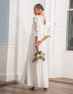 Seraphine Robe Grossesse Mariage Avec Dentelle Optionnelle -Seraphine Albane Ivory 03 V2