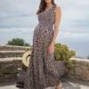 Seraphine Robe Longue Grossesse Et Allaitement En Jersey Boho -Seraphine Alena BlackEcru 01 V1
