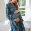 Seraphine Robe Chemise Grossesse Et Allaitement Imprimé – Bleu Canard -Seraphine Alessandra Print 01 V1