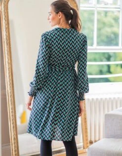 Seraphine Robe Chemise Grossesse Et Allaitement Imprimé – Bleu Canard -Seraphine Alessandra Print 06 V1