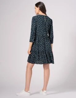 Seraphine Robe Grossesse Et Allaitement à Pois – Vert Foncé -Seraphine Alex TealDot 05 V7