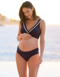 Seraphine Bikini De Maternité à Imprimé Floral Et Rayé Avec Bas à Rabat