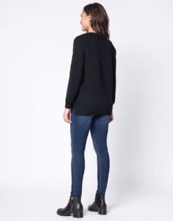 Seraphine Pull Grossesse Et Allaitement En Coton Côtelé – Noir -Seraphine Amalia Black 05 V3