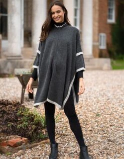 Seraphine Cape Grossesse En Maille 3 En 1 – Gris Foncé -Seraphine Amira Charcoal 03 V3