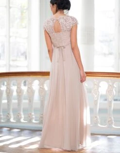 Seraphine Robe Longue Maternité Soie Et Dentelle - Rose Pâle -Seraphine Angelika Blush 06 V2