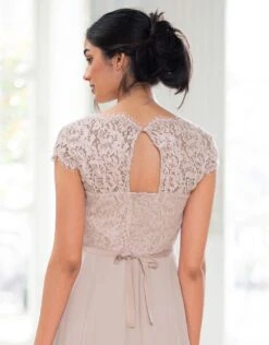 Seraphine Robe Longue Maternité Soie Et Dentelle - Rose Pâle -Seraphine Angelika Blush 08 V2