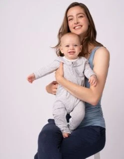 Seraphine Lot De Deux Débardeurs Essentiels De La Maternité à L'allaitement En Bleu Et à Rayures -Seraphine Aniza Stripe Blue Tiana 07 V4