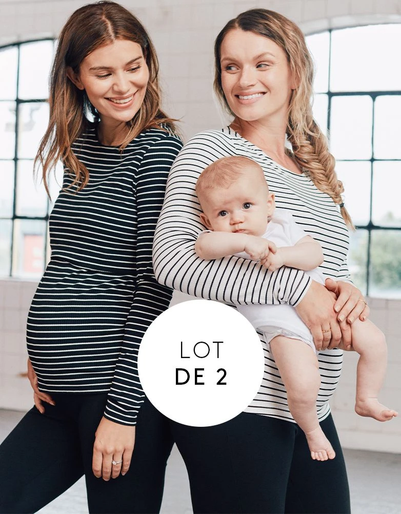 Seraphine Hauts Grossesse Et Allaitement à Rayures – Lot De 2 3 Seraphine Hauts Grossesse Et Allaitement à Rayures – Lot De 2