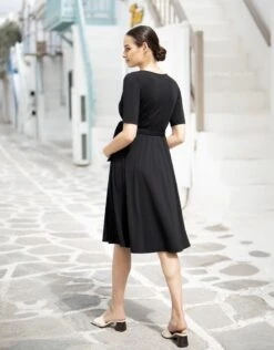 Seraphine Robe Grossesse Et Allaitement Effet Cache-cœur Noire -Seraphine Anya Black 05 V3