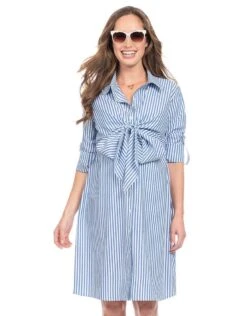 Seraphine Robe Chemise Grossesse Et Allaitement En Coton Et Tencel 12 Seraphine Robe Chemise Grossesse Et Allaitement En Coton Et Tencel -Seraphine Ariadne Bluestripe 05 V3