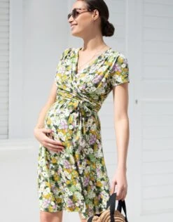 Seraphine Robe Grossesse Et Allaitement à Fleurs Rétro -Seraphine Ariana MultiPrt 03 V1