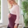 Seraphine Pull Grossesse Et Allaitement En Coton Rose Pâle Et Bordeaux -Seraphine Ashlyn Blush 01 V2