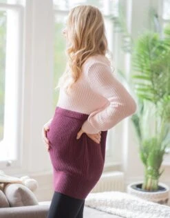 Seraphine Pull Grossesse Et Allaitement En Coton Rose Pâle Et Bordeaux -Seraphine Ashlyn Blush 04 V2