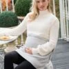 Seraphine Pull Grossesse Et Allaitement En Coton, Crème Et Gris -Seraphine Ashlyn GreyWht 01 V1