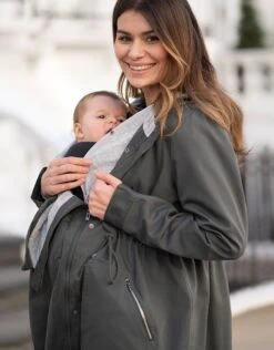 Seraphine Parka 4 En 1 De Grossesse Et Portage Avec Capuche - Kaki -Seraphine Aston Khaki 05 V3