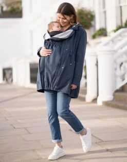 Seraphine Parka 4 En 1 De Grossesse Et Portage Avec Capuche - Bleu Marine -Seraphine Aston Navy 03 V3