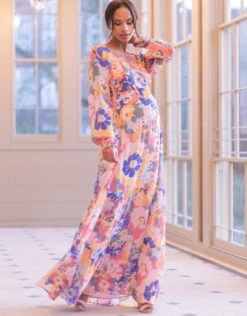 Seraphine Robe Bohème Maxi De Grossesse Et D'allaitement - Imprimé Floral