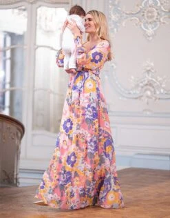 Seraphine Robe Bohème Maxi De Grossesse Et D'allaitement - Imprimé Floral -Seraphine Aurelie Multiprt 04 V3