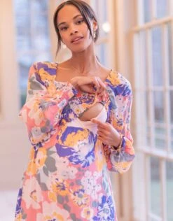 Seraphine Robe Bohème Maxi De Grossesse Et D'allaitement - Imprimé Floral -Seraphine Aurelie Multiprt 07 V3