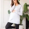 Seraphine Pull Grossesse Et Allaitement En Coton Mélangé – Gris Clair -Seraphine BERTA GREY 01 V2