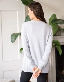 Seraphine Pull Grossesse Et Allaitement En Coton Mélangé – Gris Clair -Seraphine BERTA GREY 06 V2