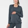 Seraphine Haut Loungewear Grossesse Et Allaitement – Gris Foncé -Seraphine Barbel Charcoal 01