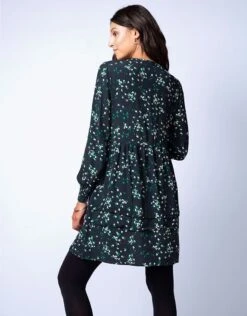 Seraphine Robe Grossesse Et Allaitement à Volants – Imprimé Floral -Seraphine Belle BlkFlrl 05 V6