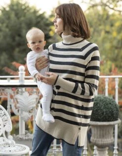 Seraphine Tunique Grossesse Et Allaitement à Col Roulé En Coton