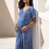 Seraphine Robe Grossesse Midi – Blue -Seraphine Bessie Blue 01 V1
