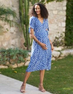 Seraphine Robe Grossesse Midi – Blue -Seraphine Bessie Blue 04 V1