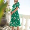 Seraphine Robe Grossesse Midi – Vert -Seraphine Bessie GreenFloral 01 V2