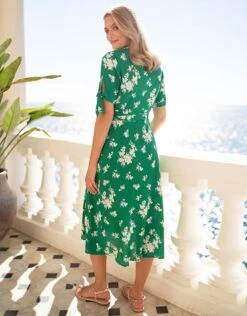 Seraphine Robe Grossesse Midi – Vert -Seraphine Bessie GreenFloral 04 V2
