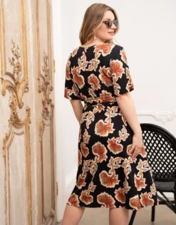 Seraphine Robe Grossesse Mi-longue Cache-cœur Bohème En Jersey Curve -Seraphine Bessina BlkPrint 04 V1