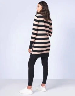 Seraphine Tunique Grossesse Et Allaitement En Maille à Rayures – Noir/Beige -Seraphine Blakely BlkCml 07 V4
