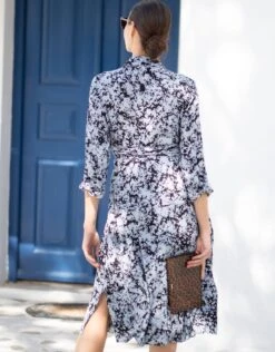 Seraphine Robe Chemise Grossesse Et Allaitement Tissée Bleue -Seraphine Bless BlueBlack 06 V2