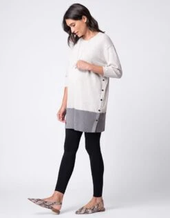 Seraphine Pull De Grossesse Et D'allaitement En Coton - Gris Chiné -Seraphine Bliss Grey 05 V2