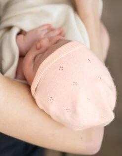 Seraphine Bonnet Bébé Tricoté En Coton Et Cachemire - Rose -Seraphine Bobbi Pink 03 V1