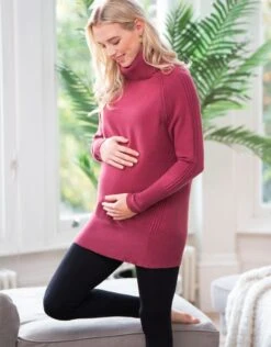 Seraphine Pull Grossesse Et Allaitement à Col Roulé, Framboise -Seraphine Brea Berry 02 V1