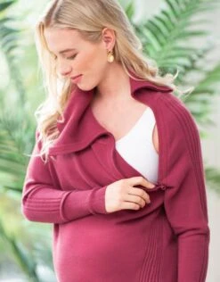 Seraphine Pull Grossesse Et Allaitement à Col Roulé, Framboise -Seraphine Brea Berry 03 V1