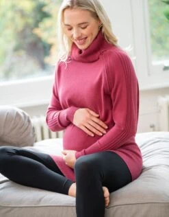 Seraphine Pull Grossesse Et Allaitement à Col Roulé, Framboise -Seraphine Brea Berry 04 V1