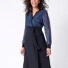 Seraphine Robe Portefeuille Grossesse – Bleu/Noir -Seraphine Brienne BluePrint 01