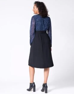 Seraphine Robe Portefeuille Grossesse – Bleu/Noir -Seraphine Brienne BluePrint 04