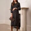 Seraphine Robe Grossesse Et Allaitement Mi-longue, Noire à Pois -Seraphine Cait BlackDot 01 V4